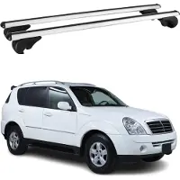 Omac Dachträger Grundtäger für SsangYong Rexton 2001-2012 75kg Aluminium Silber 2 tlg