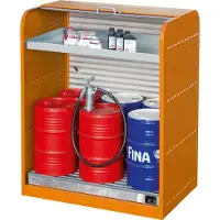 Bauer Gefahrstoff-Rollladenschrank, Typ RSG-3, L 870 x L 1294 x H 1610 mm, orange RAL 2000