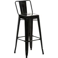 DELUKE Barhocker LEKEL - Metall Schwarz 44x43x96 cm | Barstuhl Mit Lehne Tresenhocker Tresenstuhl Kneipenhocker Kneipenstuhl
