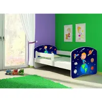 Clamaro Kinderbett, Babybett 70x140, 80x160, 80x180cm Juniorbett, Kind, Motiv, Schublade , Bett Farbe:22 Cosmos, Ausführung:Ohne Bettkasten, Bett Größe:140 x 70 cm