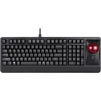 Perixx PERIBOARD-522 US B, USB-Tastatur mit Trackball, US Layout, schwarz