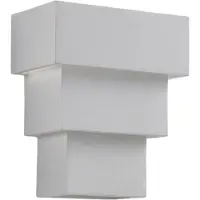 LINDBY Wandlampe Antonella, weiß Gips, G9, bemalbar, 21 cm