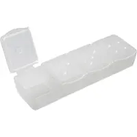 Fackelmann Tabletten-Box Tecno, Medikamentenbox mit 4 Fächern, vielseitige Pillendose, hochwertige Tablettendose, staubdichte Box, Dose lässt sich leicht öffnen (Farbe: Weiß)