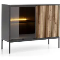 Bettso Stilvolle Kommode SENTINO 104 Schwarz Graphit Eiche wotan