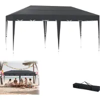 UISEBRT Faltpavillon Pavillon Faltbar 3x6 m Gartenpavillon Gartenzelt höhenverstellbar wasserdicht UV-Schutz Partyzelt für Garten mit Tasche Anthrazit, ohne Seitenwände