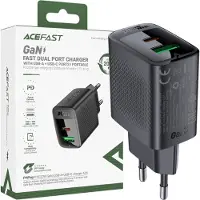 Acefast A78 Netzwerk Ladegert Gan Usb-A / Usb-C Pd 20W - Schwarz