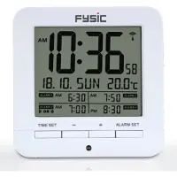 Fysic FKW-8 - Digitale wecker mit Temperaturanzeige, weiß