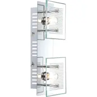 Globo LED Wandleuchte, Metall, Glas, weiß, 2 Flammig, G9, L 25 cm