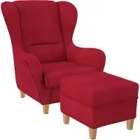 SUPELLEX Sofia Relaxsessel mit Hocker – Vienna Rot