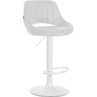 DELUKE Barhocker SEGAD - Kunstleder Weiß 47x48x85 cm Weiß | Barstuhl Höhenverstellbar Mit Lehne Drehbar Tresenhocker Tresenstuhl Kneipenhocker Kneipenstuhl