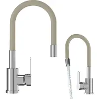 Granitan | GRADO - Küchenarmatur - Flexibler Auslauf - 360° schwenkbar - Beige - Keramikkopf