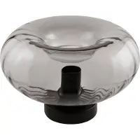 Osram Decor Smoke Glass Table Tischleuchte, Schwarz Metall Rauchglas, E27 Fassung, 280mm Durchmesser