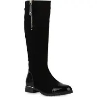 Van Hill Damen Leicht Gefütterte Klassische Stiefel Profil-Sohle Schuhe 840545, Farbe: Schwarz, Größe: 41