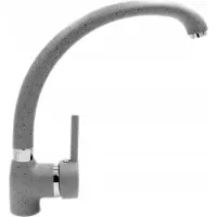 Granitan - Küchenarmatur - Wasserhahn Küche Höhe 27 cm - Mischbatterie Grau - 360° schwenkbar - ROY
