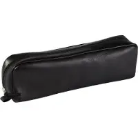 Clairefontaine 6x Schlampermäppchen rechteckig aus Leder 21x4x6cm Schwarz 8321C