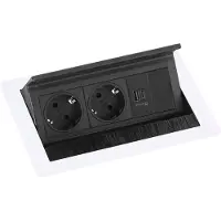 Evoline Flip Top Push S Einbausteckdose 2-fach mit USB A & USB C Charger, 230V - 3500W, weiß