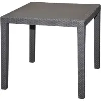 Spetebo Gartentisch in Anthrazit – ca. 79 x 79 cm – Kunststoff-Gartentisch mit flachgewebter Oberfläche