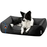 BedDog Hundebett LUPI waschbar,(XL) ca. 100x85x23cm,THE-ROCK (schwarz/grau)