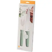 Berghoff LEO 2-teiliges Fleischmesser und Gabel Set - Grun - Tranchierbesteck set - Edelstahl, Handwäsche empfohlen