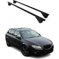 Omtec Dachträger Grundtäger für Seat Exeo 2008-2013 75kg Metall Schwarz 2 tlg