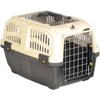 Nobby Skudo Open, Fester Transportbox, Zwinger-Haustiertransportbox, Hund, Ober- & Vorderseitenbefüllung, Grau, Einfarbig