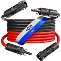 HB-DIGITAL 2x 40m Solarkabel 6mm2 mit Solar Stecker Solar Verlängerungskabel