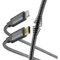 Hama Metall, 1,5 m, Lightning, USB C, Männlich, Männlich, Anthrazit