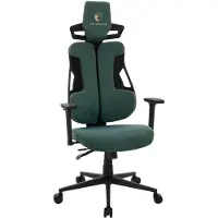 ML-Design Gaming Stuhl Grün aus Stoff, Ergonomischer Bürostuhl mit 3D Armlehne, Kopfstütze Lordosenstütze, individuell einstellbar