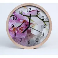 Tulup Holzuhr 20fi cm wanduhr - Orchidee Blumen