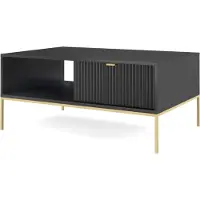 Masseno Couchtisch STELLARE 104 cm Kaffetisch für Wohnzimmer Sofatisch Wohnzimmertisch Schwarz