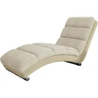 Mirjan 24 Sessel Holiday Cord, Relaxsessel, Liegesesse, Relaxliege mit verchromte Füße, Elegant, Fernsehsessel (Farbe: Poso 100 + Paros 01)