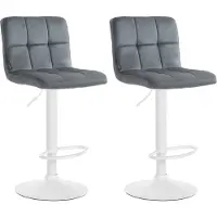 CLP 2er Set Barhocker Peru Samt weiß dunkelgrau