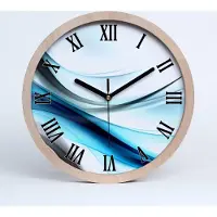 Tulup Holzuhr 25fi cm wanduhr - schwarze Spitzen - abstrakcjaale