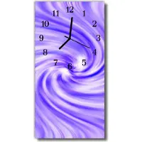 Tulup Glasuhr Wanduhr Küchenuhr Echt-Glas 30x60 Wirbel Lila