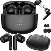 Manta Kabellose In-Ear-Kopfhörer Schwarz mit Game Mode-Funktion und Mikrofon