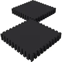 Gorilla Sports Schutzmatten Set - 16 Matten, 60x60x1,2 cm, rutschfeste, EVA Schaumstoff, 5,76 m², Schwarz - Bodenschutzmatten Fitness, Bodenmatte, Puzzlematten, Unterlegmatte, Trainingsmatten