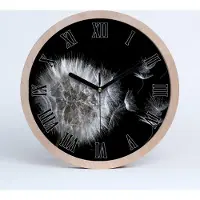 Tulup Holzuhr 20fi cm wanduhr - schwarze Spitzen - Löwenzahn