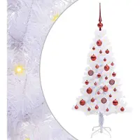 Syfax Künstlicher Weihnachtsbaum Weiß 120 cm PVC und Stahl