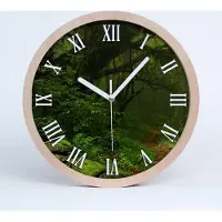 Tulup Holzuhr 30fi cm wanduhr - weiße Spitzen - Dschungel in nepal