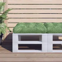 vidaXL "im Angebot" Palettenkissen Blattmuster 60x60x12 cm Stoff - Gartenmöbelauflagen CC16572