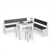 Livinity Eckbankgruppe Tiberio Weiß 210 x 180 cm mit Tisch, Model 58917