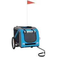 vidaXL "SALE 2026"Fahrradanhänger - Blau Fahrradanhänger Hunde Blau und Grau Oxford-Gewebe und Eisen Stabli Möbel5173649