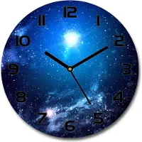Tulup Wanduhr aus Glas 30fi Glasbild Glasuhr Gehärtetes Glas - schwarze-zeiger - Nebula
