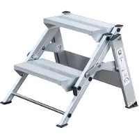 Proregal Klapptreppe | 2 Stufen | Traglast 150kg | Aluminium | rutschfeste Kunststoffschuhe