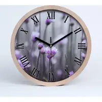 Tulup Holzuhr 25fi cm wanduhr - schwarze Spitzen - Schnittlauchblüten