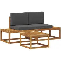 vidaXL Outdoor-Sofagarnitur 3 stk. Natur