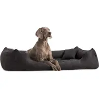 Tierlando Orthopädisches Hundebett PLUTO SOFT | Visco | Samtweiches Velours - Größe: 90x75cm | Farbe: 03 Schwarz