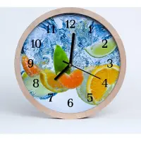 Tulup Holzuhr 30fi cm wanduhr - Citrus Blumen