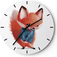 ARTTOR Wanduhr - Rund - Glasuhr - Klein November Kind - 40x40cm - Schleichendes Uhrwerk - Lautlos - zum Aufhängen bereit - Dekoration Modern - Wanddekoration aus Glas - C3AR40x40-4828