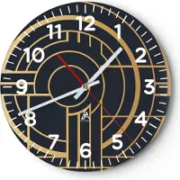 ARTTOR Wanduhr - Rund - Glasuhr - Abstraktion Stück Modern - 40x40cm - Schleichendes Uhrwerk - Lautlos - zum Aufhängen bereit - Dekoration Modern - Wanddekoration aus Glas - C4AR40x40-4640